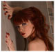 Auburn hair Emily Marilyn black lace bra panties
